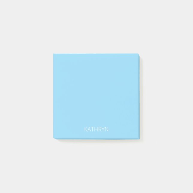 Notas Post-it® azul bebé sólido personalizado (Anverso)