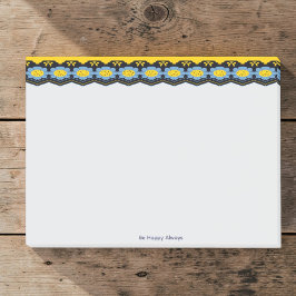 Notas Post-it® Azul Celeste y Floral Amarillo Sol