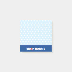 Notas Post-it® Azul claro del patrón de estrellas blancas Biden H