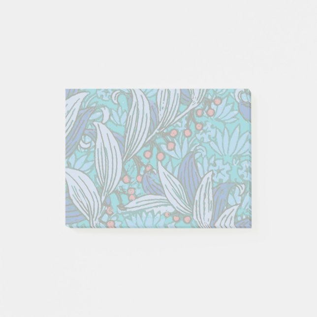 Notas Post-it® Azul Floral Antiguo Boho Moderno (Anverso)