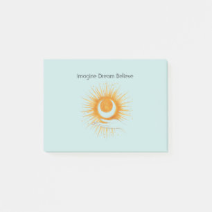 Notas Post-it® Azul Imagina Soñar Cree Oro Naranja Sol Mano