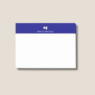 Notas Post-it® Azul Marino Moderno Monograma De Letra De Nombre P