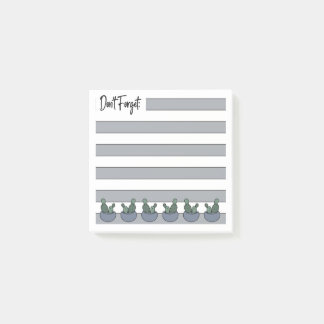 Notas Post-it® Azul Polvoriento | Rayado | Cactus en Maceta - 
