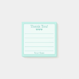 Notas Post-it® Azul Turquesa Simple Su Nombre Gracias