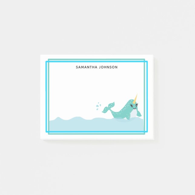 Notas Post-it® Azules aplastando el agua (Anverso)