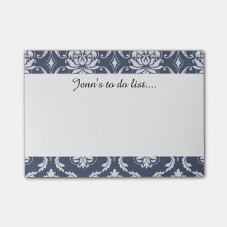 Notas Post-it® azules marinos clásicos gray.png del damasco