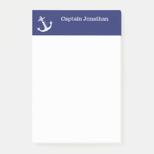 Notas Post-it® Azules marinos conocidos cones monograma 4x6 del
