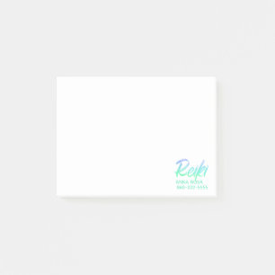 Notas Post-it® Azulverde iridiscente y turquesa de Reiki del *~*