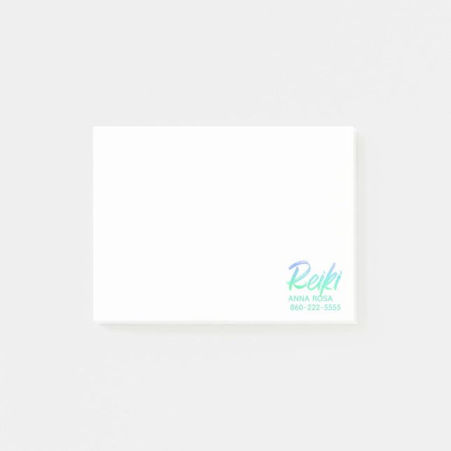 Notas Post-it® Azulverde iridiscente y turquesa de Reiki del *~* (Anverso)