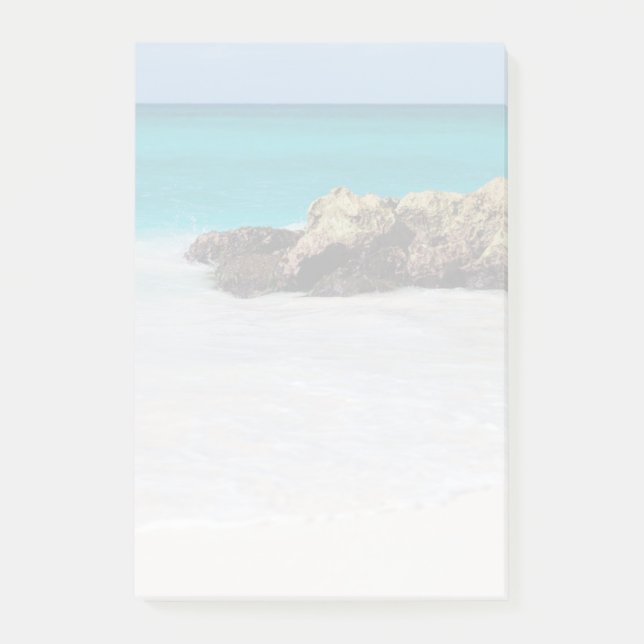 Notas Post-it® Azure Ocean Sandy Beach Faded Photo (Anverso)