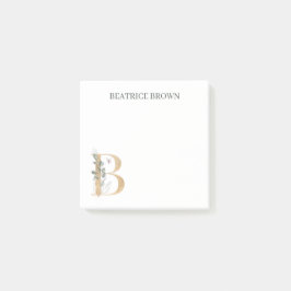 Notas Post-it® B Monograma Floral Personalizado