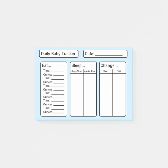 Notas Post-it® Baby Boy - Baby Tracker Post-it Notes (Anverso)