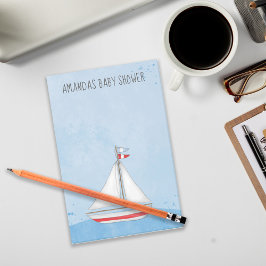 Notas Post-it® Baby Shower acuarela Nautical Gracias Cuido