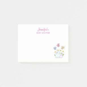Notas Post-it® Baby Shower de Bunnies, mariposas y maricas