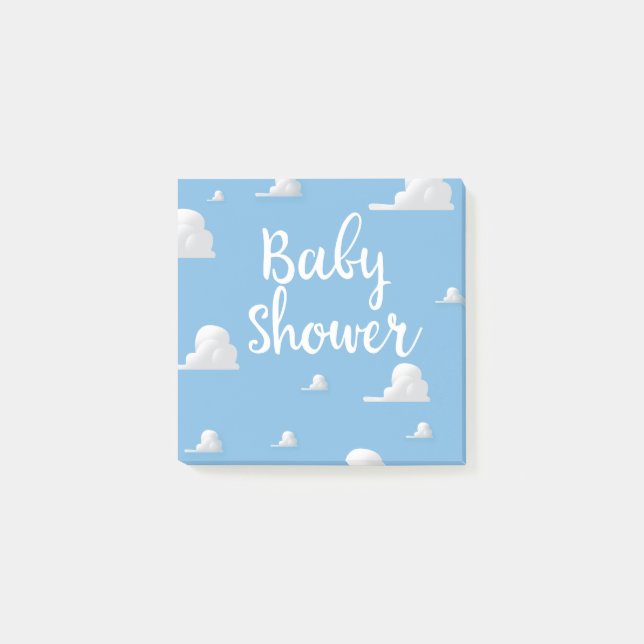 Notas Post-it® Baby Shower Puffy White Nubes (Anverso)
