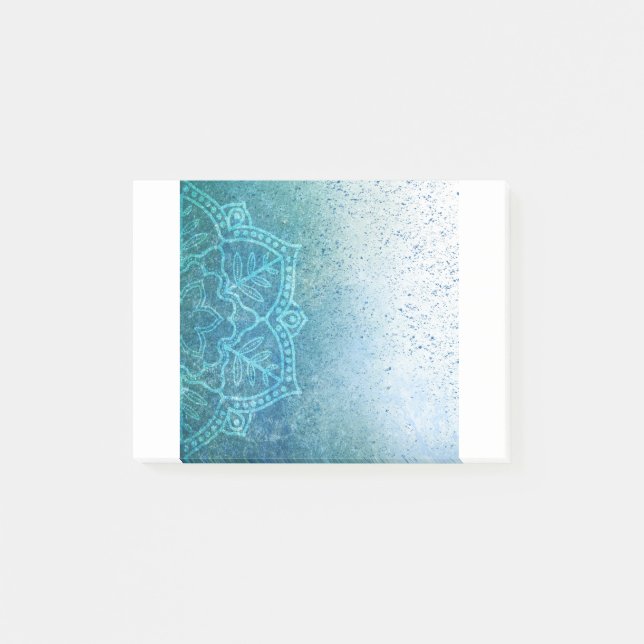 Notas Post-it® Background Mandala Grunge Pattern Text Green (Anverso)