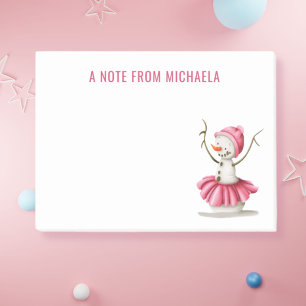 Notas Post-it® Bailarín de ballet de hombre de nieve de invierno