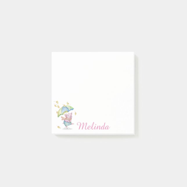 Notas Post-it® Baile personalizado en el otoño con cerbatas y par (Anverso)