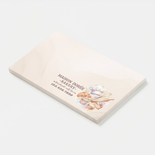 Notas Post-it® Bakery Store Pastry Chef Dessert Sweets Cake Baker (En perspectiva)