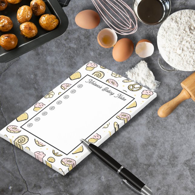 Notas Post-it® Baking Cute Rosa Yellow Sweet Baking Retas Doodle (Subido por el creador)