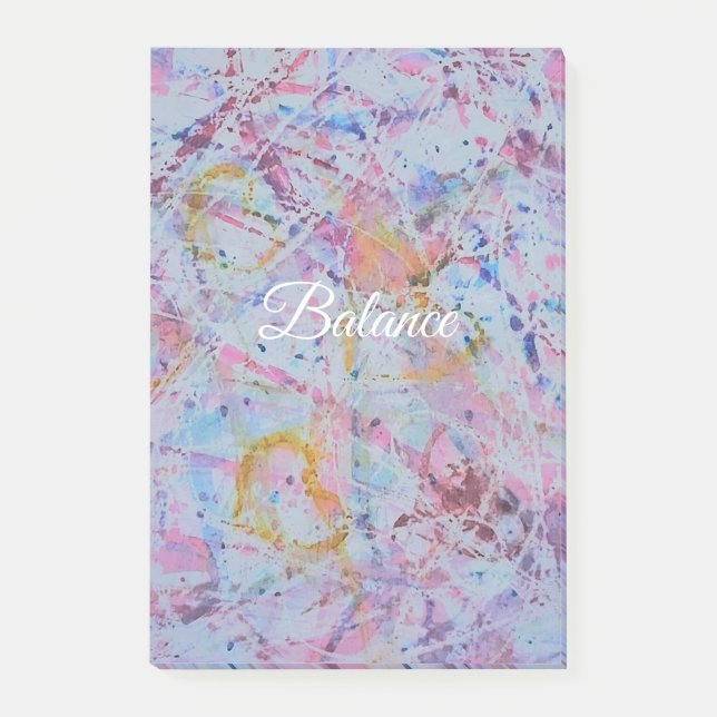 Notas Post-it® ​"Balance" Abstract Watercolor & Wax Resistance (Anverso)