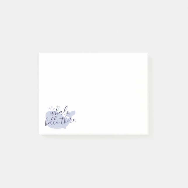 Notas Post-it® Ballena Azul, Hello There Post-It Notes (Anverso)