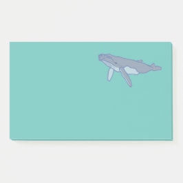 Notas Post-it® Ballena en verde mar grande