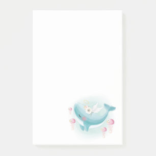 Notas Post-it® Ballenas de Bonito con medusas y flores