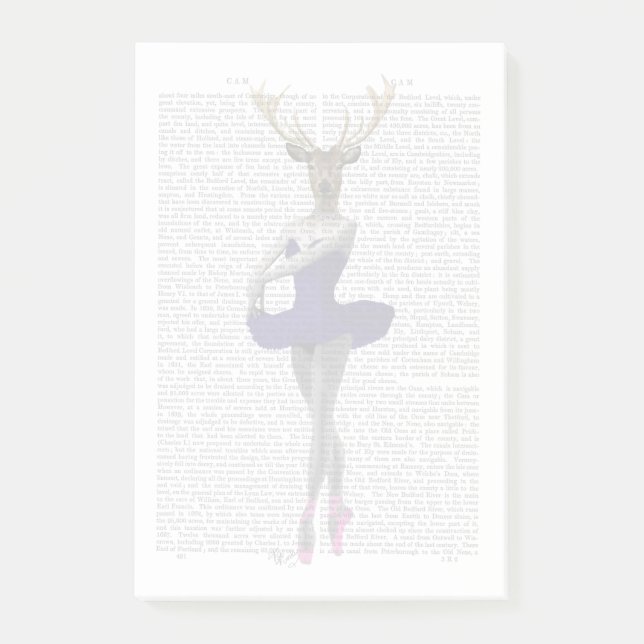 Notas Post-it® Ballerina Deer en azul (Anverso)