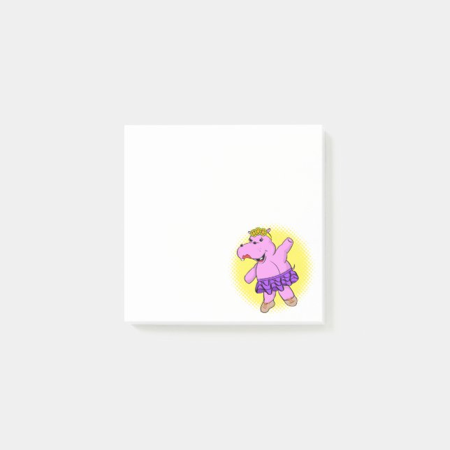 Notas Post-it® Ballerina Hippo con Tutu (Anverso)
