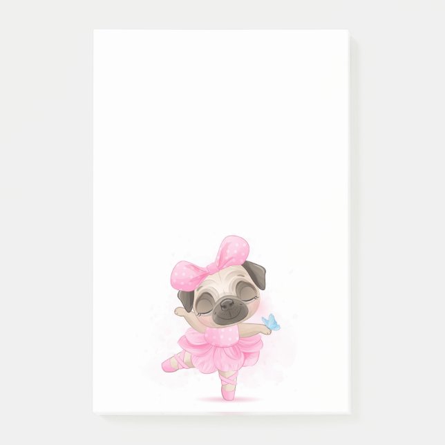 Notas Post-it® Ballerina Pug (Anverso)