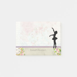 Notas Post-it® Ballerina Silhouette sobre el elegante patrón de c