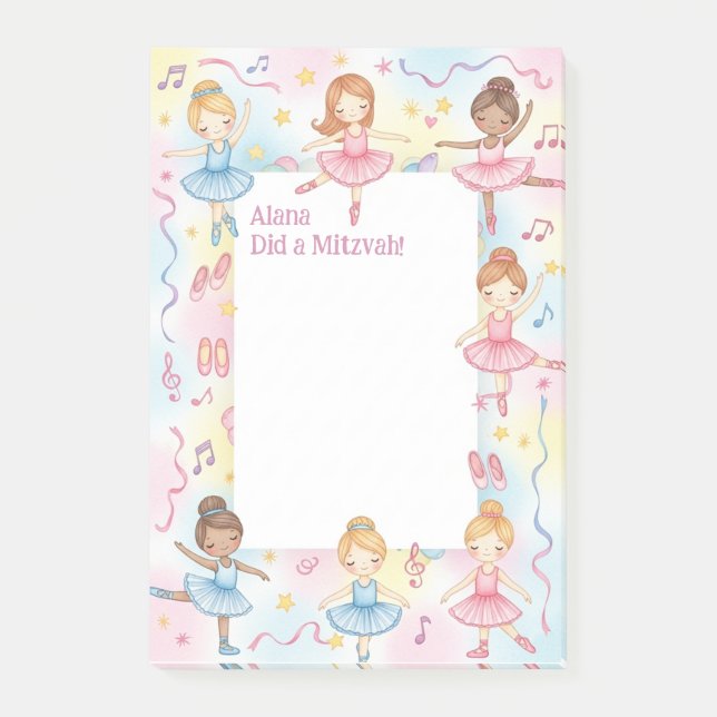 Notas Post-it® Ballet Tema Ballerina Bailarina Personalizada Mitz (Anverso)