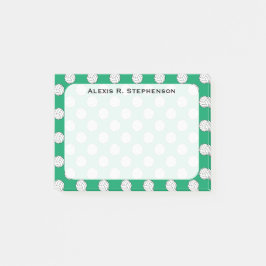 Notas Post-it® Balones de voleibol Monogram Shamrock Verde