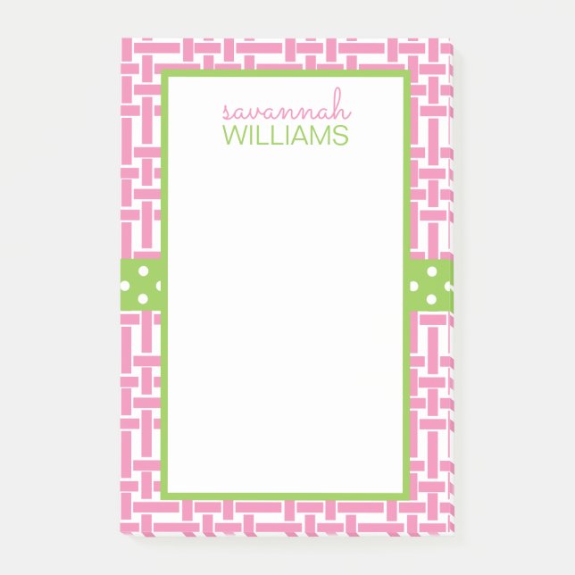 Notas Post-it® Bamboo y Grosgrain Notepad personalizado post-it (Anverso)