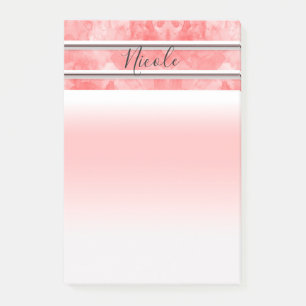 Notas Post-it® Banda de acuarela de color coral Naranja moderno p