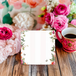 Notas Post-it® Banda rosa y floral roja