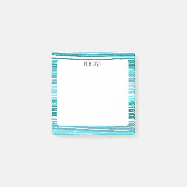 Notas Post-it® Bandas azules PERSONALIZADO Moda Monograma persona (Anverso)