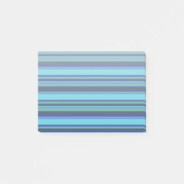 Notas Post-it® Bandas azules y verdes (Anverso)