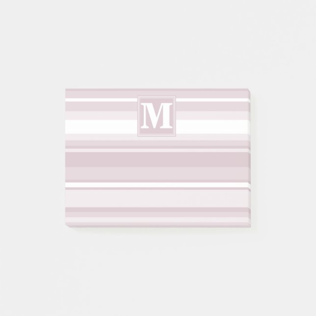 Notas Post-it® Bandas de cuarzo rosa monograma (Anverso)