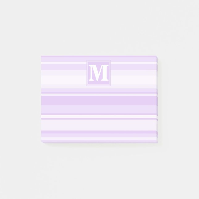 Notas Post-it® Bandas de lilac monogramo (Anverso)