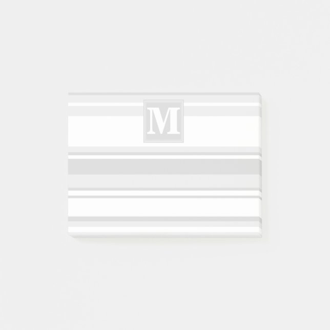 Notas Post-it® Bandas grises claras monográficas (Anverso)