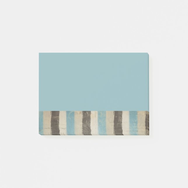 Notas Post-it® Bandas horizontales marrones y azules en acuarela (Anverso)