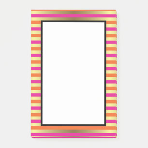Notas Post-it® Bandas metálicas de imitación rosa, Naranja y oro