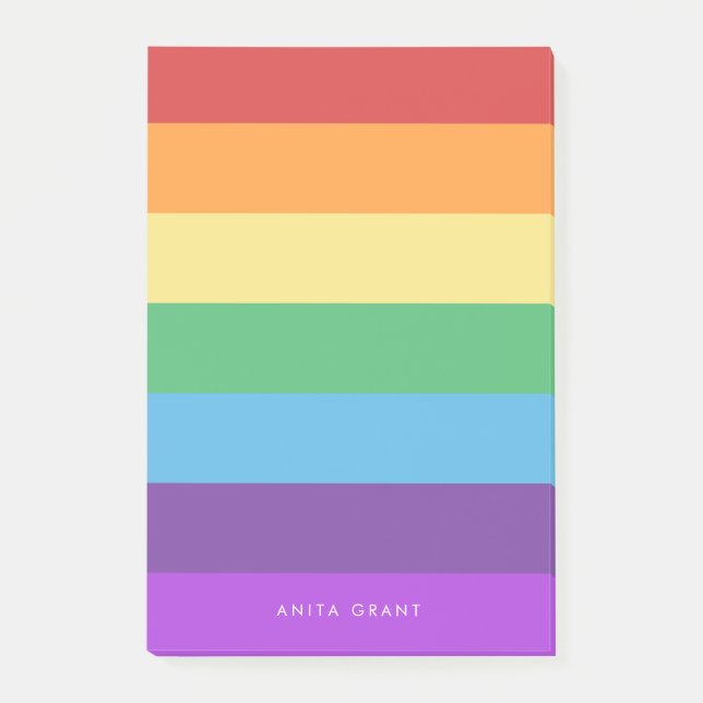 Notas Post-it® Bandera arco iris (Anverso)