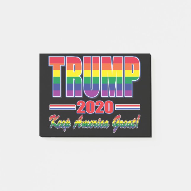 Notas Post-it® Bandera arco iris-Trump-Keep-America-Great (Anverso)