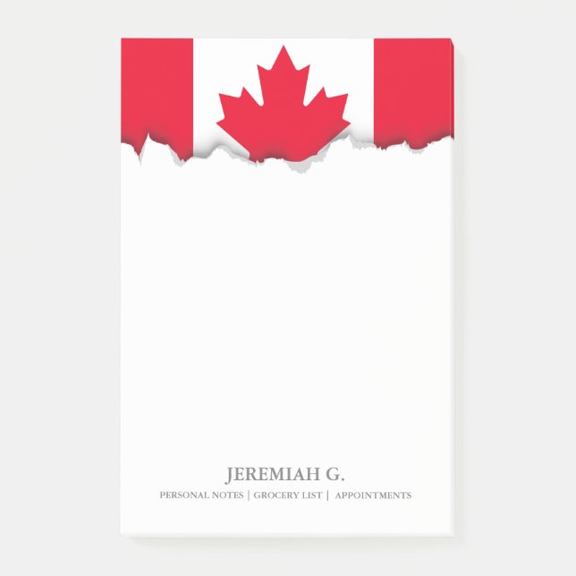 Notas Post-it® Bandera clásica de Canadá (Anverso)