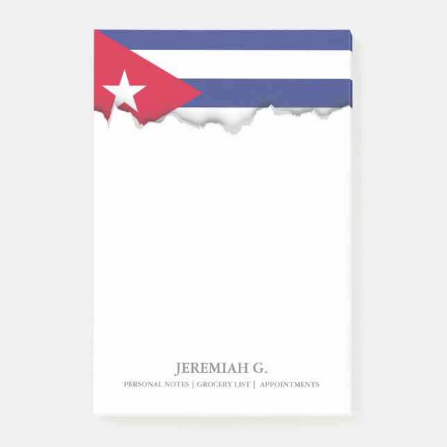 Notas Post-it® Bandera clásica de Cuba (Anverso)