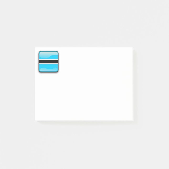 Notas Post-it® Bandera de Botswana (Anverso)