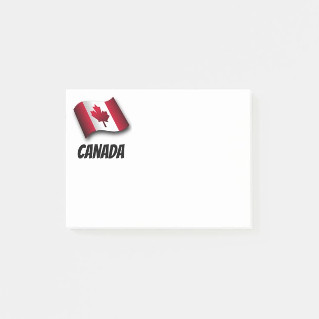 Notas Post-it® Bandera de Canadá, etiquetada (Anverso)